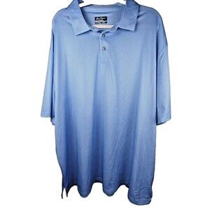 Ben Hogan Performance Golf Polo Size 3X Blue w/ White Squares Short Sleeve Men